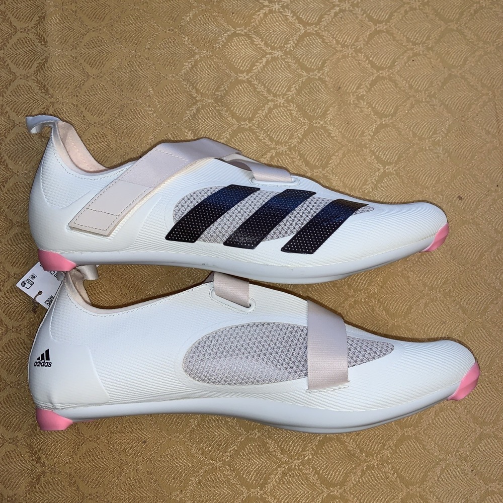 NEW Adidas The Indoor Cycling Shoe Mens 12 Womens 13 White Pink GX1669